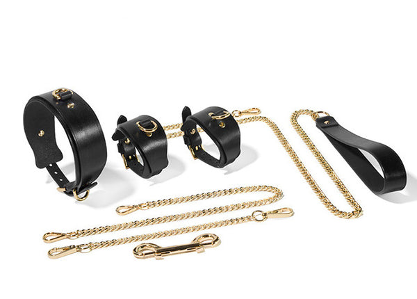 Trio Hide Luxury Cowhide Collar and Cuff Set