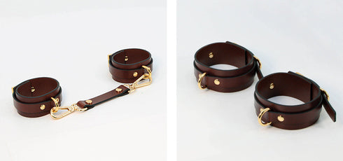 Trio Hide Deluxe Cowhide Bondage Play Set - 8 Pieces