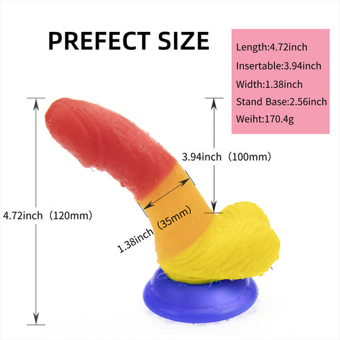 Rainbow Dildo - Slim + Playful