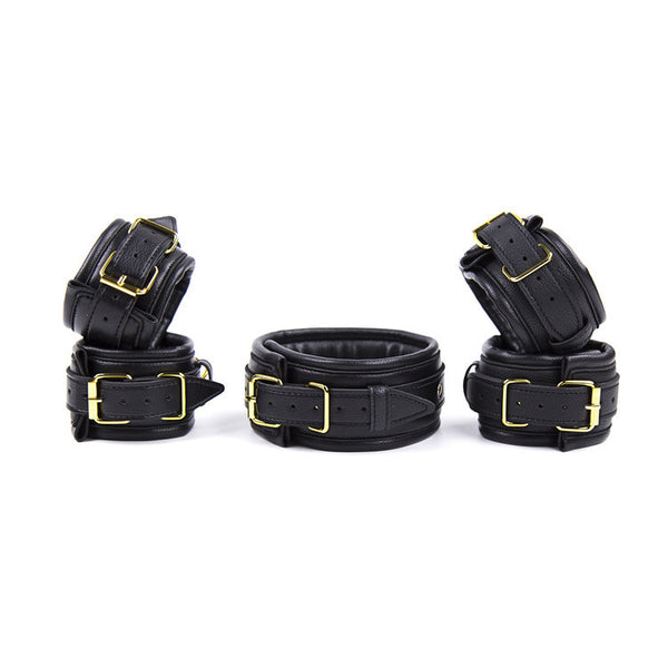Luxury Soft PU Leather Bondage Kit - 3 Piece