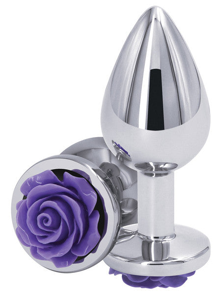 Rear Assets Rose Butt Plug - Purple