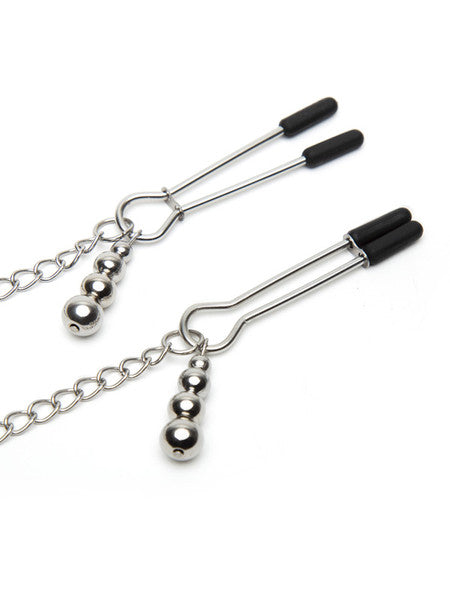 Fifty Shades of Grey Play Nice Satin and Lace Collar and Nipple Clamps