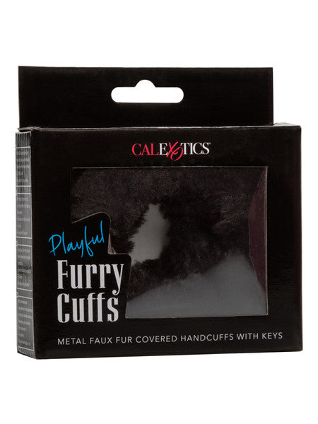 California Exotic Playful Furry Cuffs Black