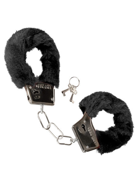 California Exotic Playful Furry Cuffs Black