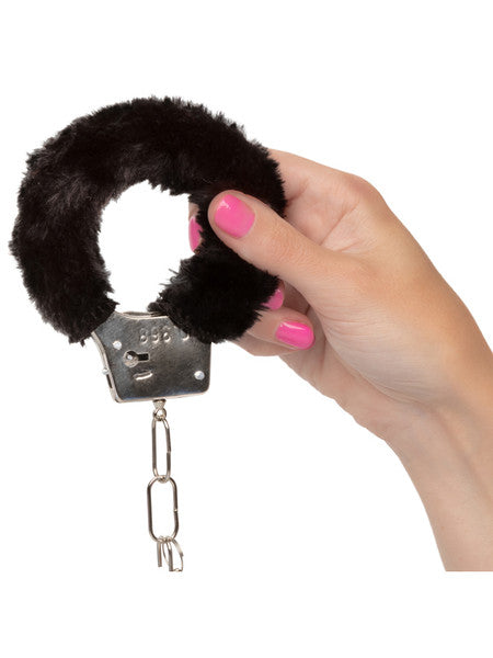 California Exotic Playful Furry Cuffs Black