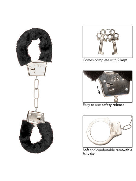 California Exotic Playful Furry Cuffs Black