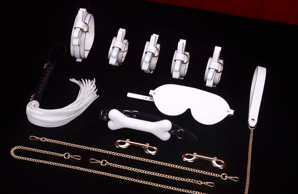 Master Craftsman K9 Bondage Kit with Bone Gag- Pure White