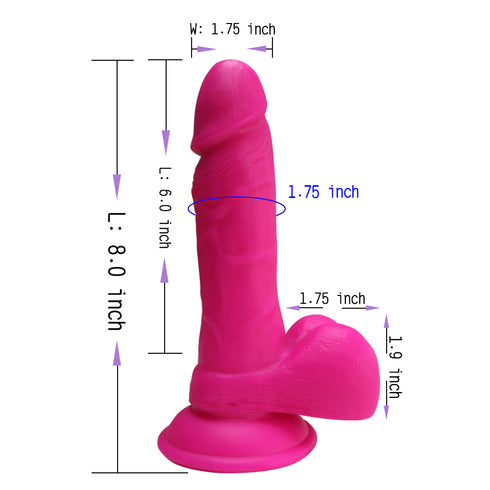 JOYGRACE Lion Realistic Dildo - 7.9 Inch - Magenta