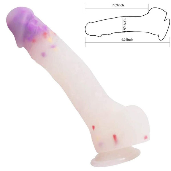 Migical Flute Realistic Dildo 9.5 Inch - Confetti