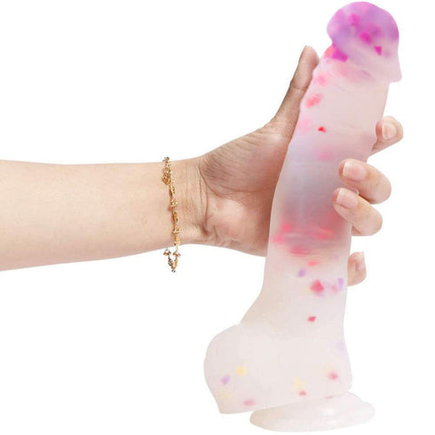 Migical Flute Realistic Dildo 9.5 Inch - Confetti