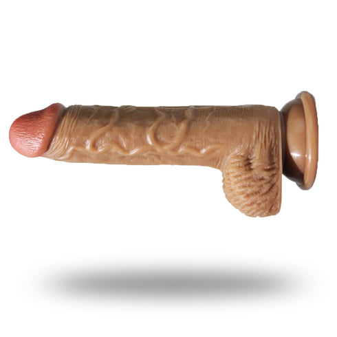 T-Buds Brother Dual Layer Silicone Dildo 7.25 Inch - Tan
