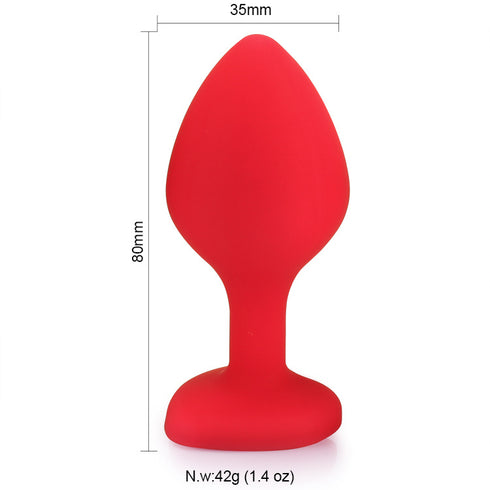 Cherry Buds Silicone Butt Plug Set of 3 - Red Heart