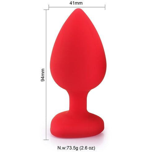 Cherry Buds Silicone Butt Plug Set of 3 - Red Heart
