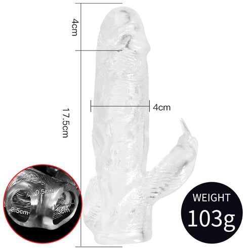 JA Clone Realistic Penis Sleeve - Crystal