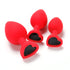 Lovendur Silicone Butt Plug Set of 3 - Heart Shape Base - Red