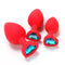 Lovendur Silicone Butt Plug Set of 3 - Heart Shape Base - Red