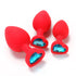 Lovendur Silicone Butt Plug Set of 3 - Heart Shape Base - Red