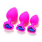 Lovendur Silicone Butt Plug Set of 3 - Heart Shape Base - Pink