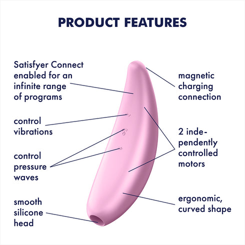 Satisfyer Curvy 3 Plus Air Pulse Clitoral Stimulator and Vibration & App