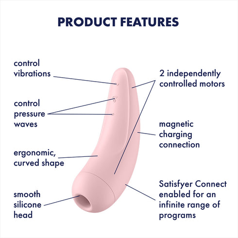 Satisfyer Curvy 2 Plus Air Pulse Clitoral Stimulator and Vibration & App