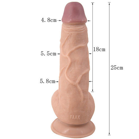 FAAK F6 REALISTIC DILDO 10 INCH - Flesh