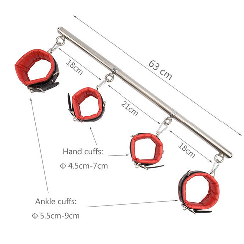 Seduction Series Wrist and Ankle Spreader Bar - 25 Inch