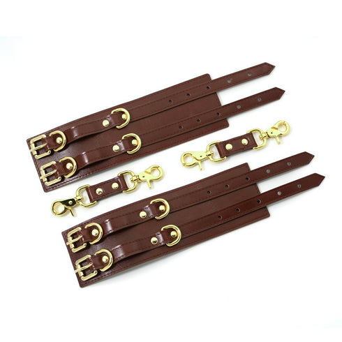 Trio Hide Luxury Double Locking Cowhide Handcuffs