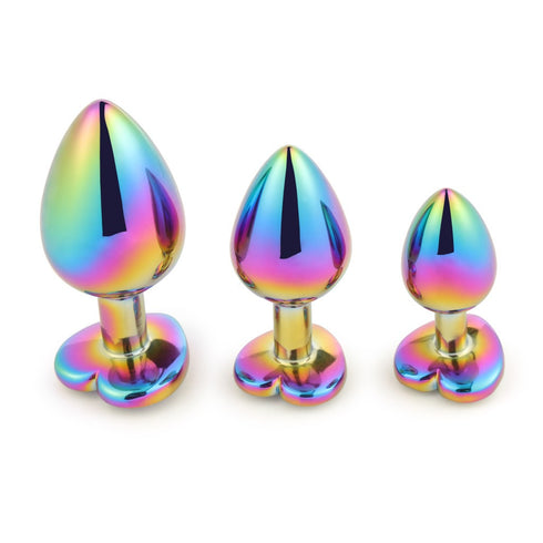 Champ Rainbow Heart Butt Plug Set of 3