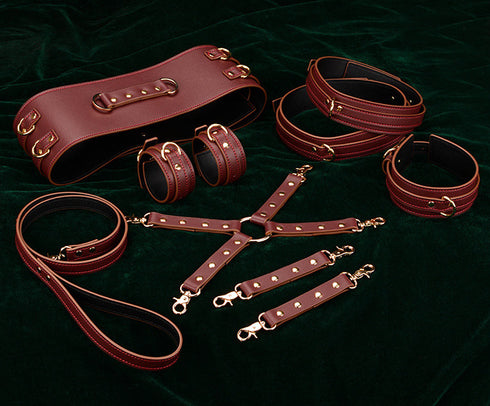 Trio Hide Deluxe Waist and Thigh Bondage Set - 8 Pieces