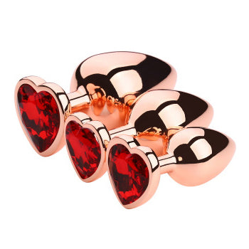 Champ Rose Gold Heart Butt Plug Set of 3