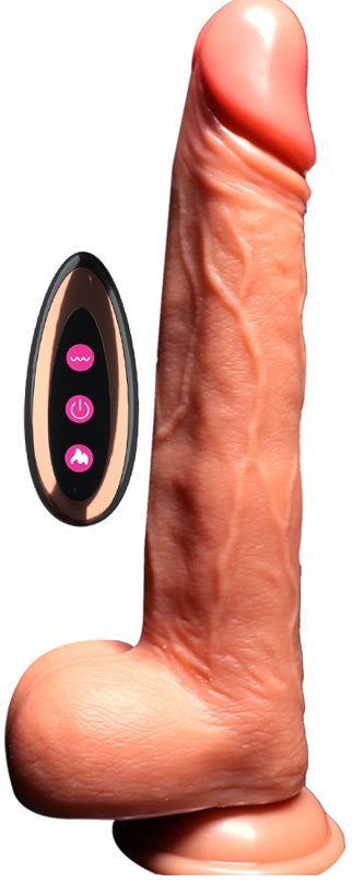 Smart Heating Rechargeable Auto-Thrust Realistic Dildo (8.85 Inch With Remote)