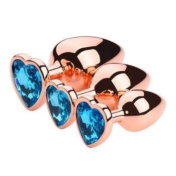 Champ Rose Gold Heart Butt Plug Set of 3