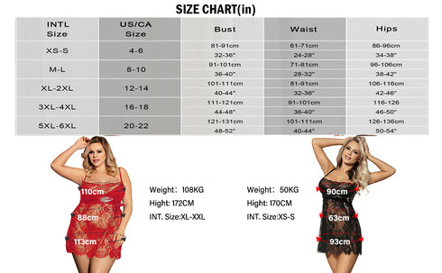 Sexy Floral Lace Babydoll with Thong - Medium