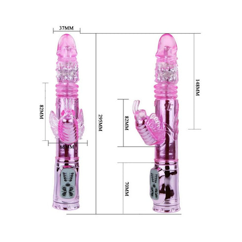 Throbbing Butterfly Rabbit Vibrator (30cm)
