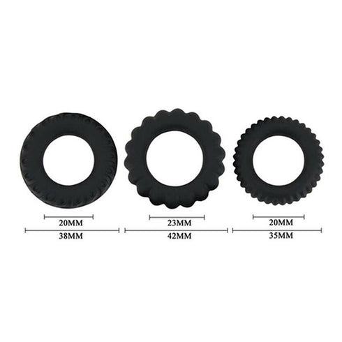 BAILE Titan Cock Rings - 3 Pack