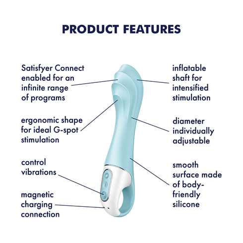 Satisfyer Air Pump Inflatable G-Spot App Vibrator 5+