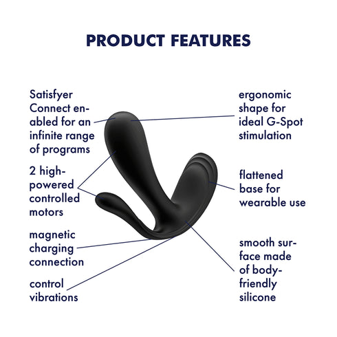 Satisfyer Top Secret Plus Wearable Vibrator - Black
