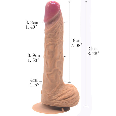 FAAK Vibrating/Rotating Realistic Dildo 8.25 Inch